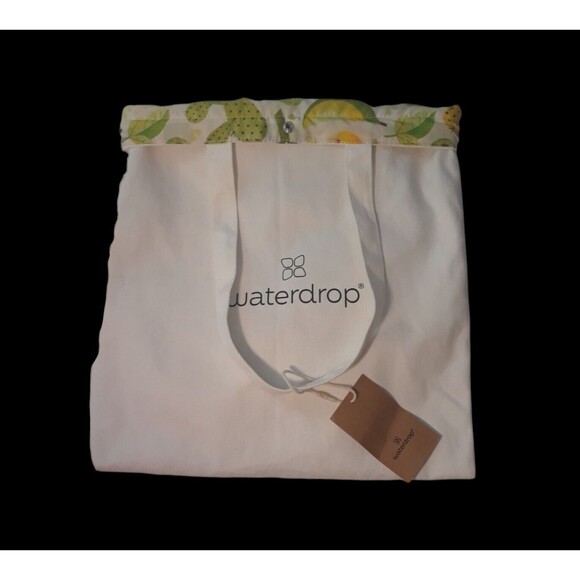 Waterdrop Microdrink Substainable Tote Reversible Cream Citrus Fruit Pattern - Picture 1 of 9